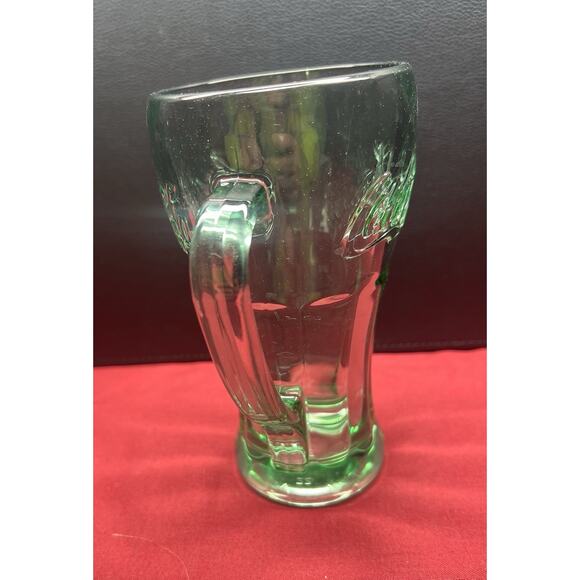 Coca Cola Green Glass Mug With Handle Classic Coke Heavy 14‎ Ounce - Picture 4 of 7